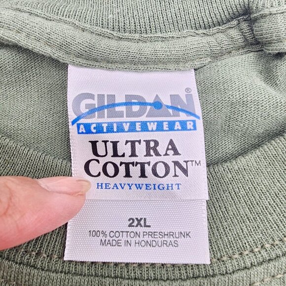 Men's Army Green Short Sleeve T-Shirt, 2XL, 100% Cotton - Picture 4 of 10